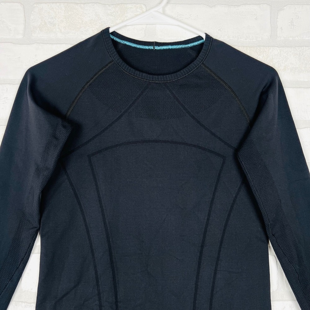 Ivivva Lululemon Swiftly Tech Long Sleeve Shirt Black Thumbholes Youth 12 - Picture 9 of 12